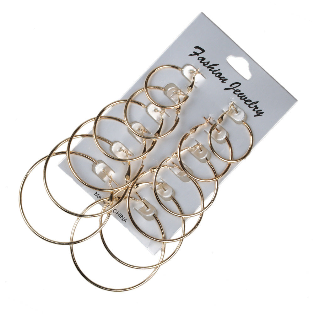 Wholesale Glossy Big Circle Earrings Set